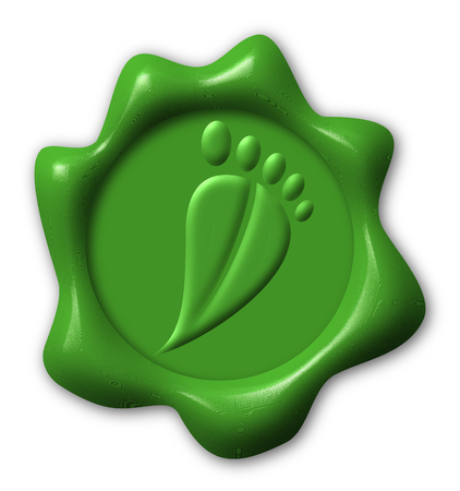 Green Wax seal, sign leaf concept ecologyの写真素材