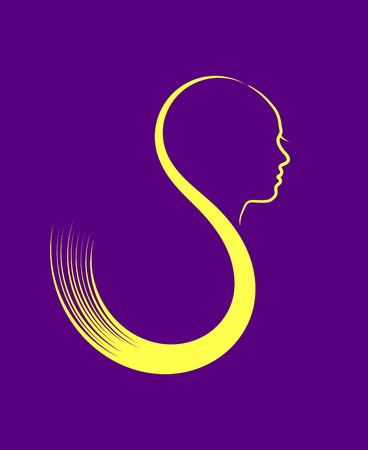 Beautiful girl head silhouette, logo beauty salonのイラスト素材