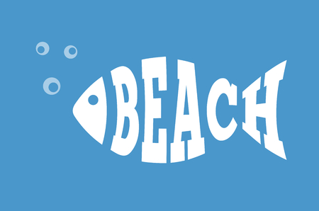 Abstract fish text beach, travel and holidayのイラスト素材