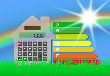 Calculator House, concept investment, energy labelの写真素材