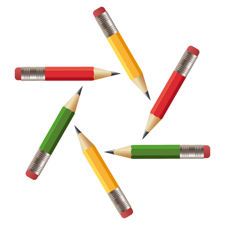 Colorful pencils in a circle, concept idea or inspiration,の写真素材