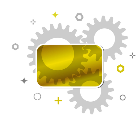 Symbol maintenance gears and gold card, illustration flat styleの写真素材
