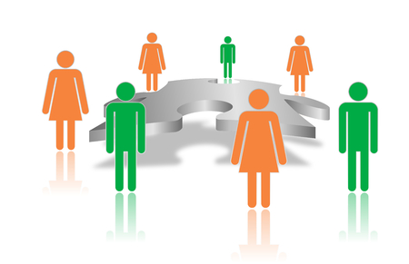 Teamwork Graphic puzzle designの写真素材