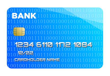 Credit card with binary code, vector illustrationのイラスト素材