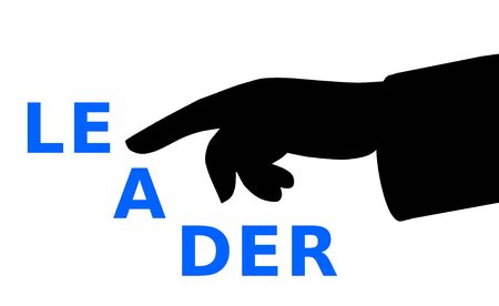 Pointing finger at text leader, vector illustrationのイラスト素材