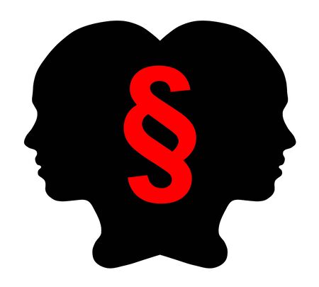 Girl silhouette and Section sign, black icon, vector illustrationのイラスト素材