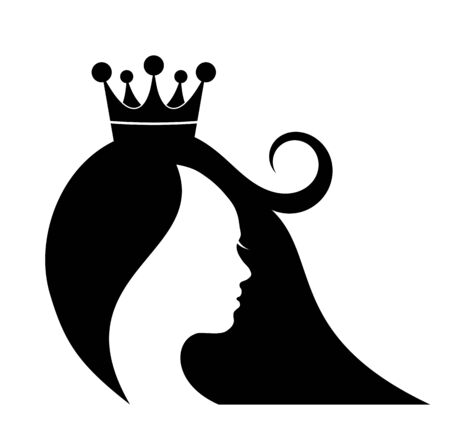 Silhouette of girl head, Beauty Queenのイラスト素材