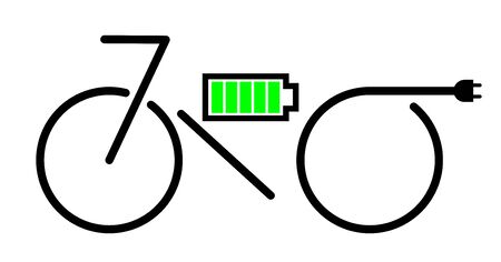 Electric bike, simple icon, ecology transportのイラスト素材