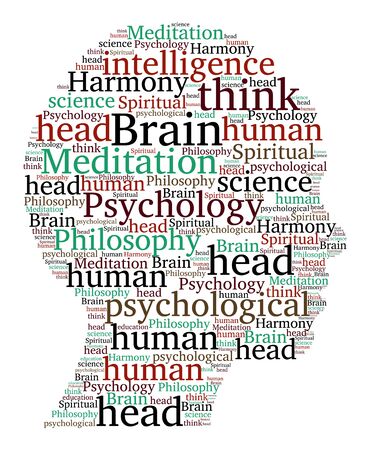 Silhouette of human head and psychology text, vector illustrationのイラスト素材