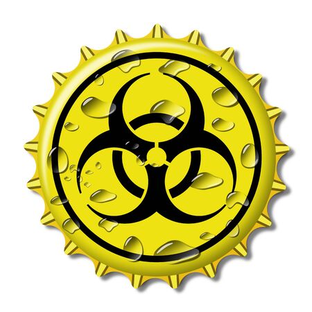 Illustration Bottle Cap with sign biohazard Coronavirusの写真素材