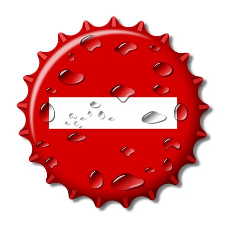 Abstract Bottle Cap like road traffic sign banの写真素材