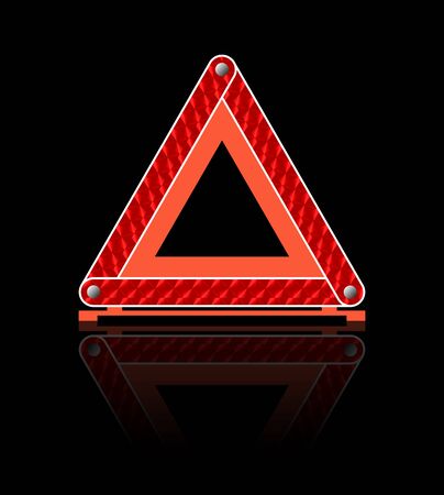 Illustration warning triangle reflector, emergency stop signの写真素材