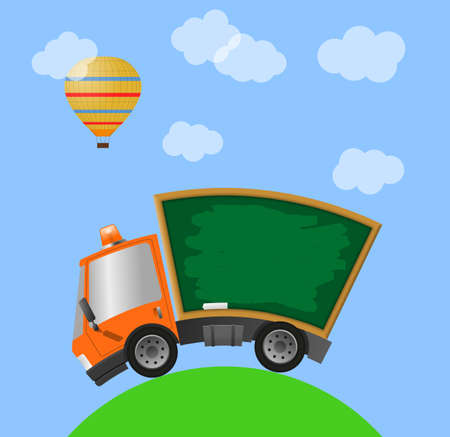 Car and school chalkboard illustrationの写真素材