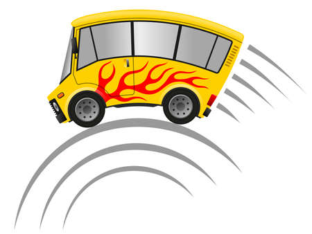 Travel minibus illustration, speed motionの写真素材
