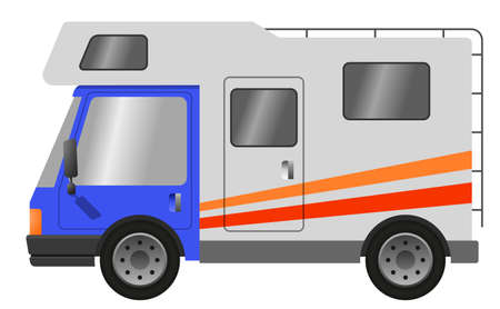 Caravan car, vector flat illustrationのイラスト素材