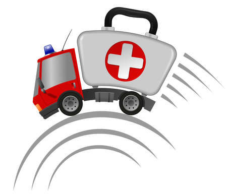 Ambulance car emergency auto as first aid kit, illustrationの写真素材