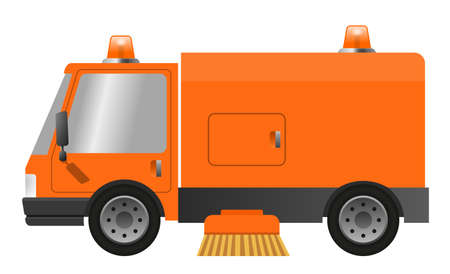Modern street sweeper truck machine, illustrationの写真素材