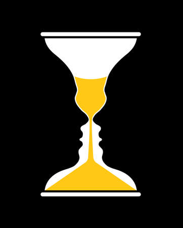Rubin vase and hourglass, optical illusionのイラスト素材