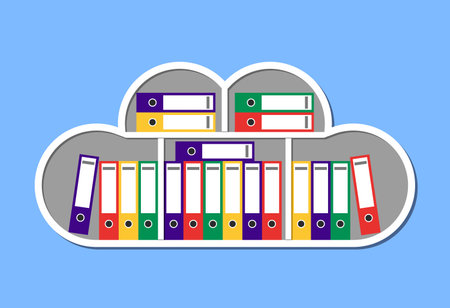 Abstact card file shape cloud, storage of data and documentation, vector illustrationのイラスト素材
