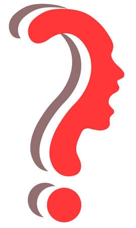Question mark symbol silhouette of a girl, communication or shriekのイラスト素材
