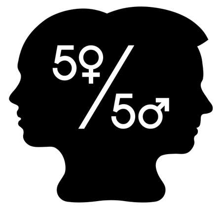 Gender equality, social problems, vectorのイラスト素材