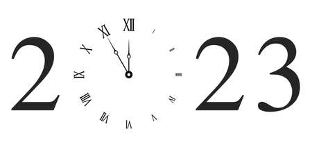 New Year 2023, Wall clock vector illustration