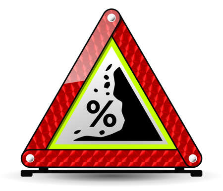 Illustration warning triangle reflector, road signの写真素材