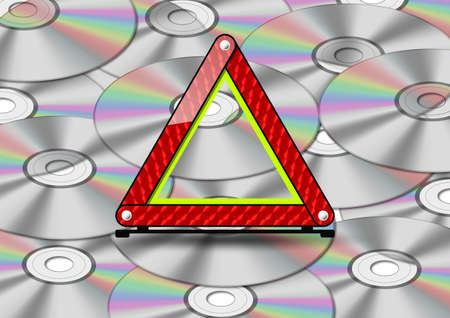 Reflective warning triangle, data backupの写真素材
