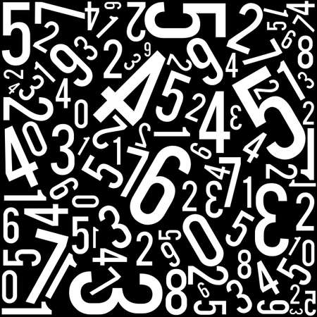 Background with numbers scattered chaotic, vector illustrationのイラスト素材