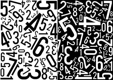 Background with numbers scattered chaotic, vector illustrationのイラスト素材