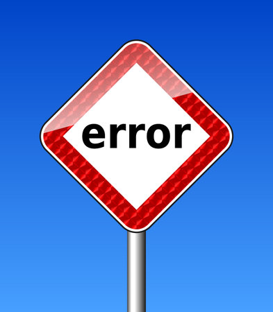 Error message as a road sign, illustrationの写真素材