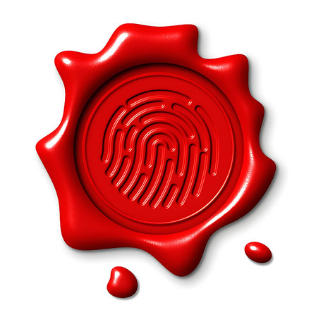 Fingerprint seal, electronic signature conceptの写真素材