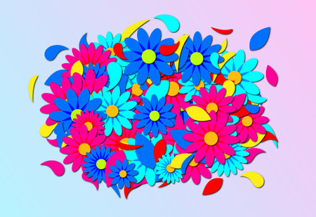 Abstract colorful floral background, illustrationの写真素材