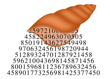 Snail as a data mailbox, illustrationの写真素材