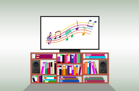 TV table as a library, illustrationの写真素材
