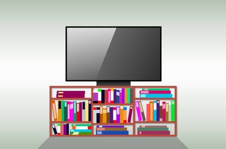 TV table as a library, illustrationの写真素材