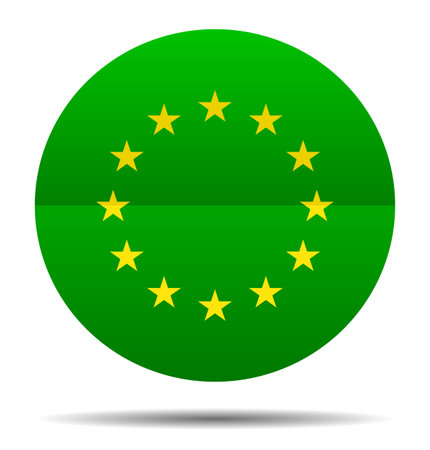 Flag European Union shape circle, concept Green Dealのイラスト素材