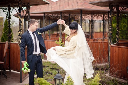 Kiss the bride and groom wedding coupe kissingの写真素材