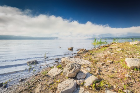 Beautiful nature south east of Ukraine Dnipropetrovsk, river, mountains, skirtsの写真素材