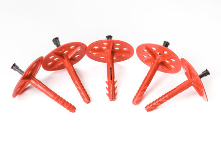 Tools and materials for insulation of facades, plastic nailsの写真素材