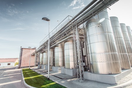 modern wine production South Ukraine stainless steel tanksのeditorial素材