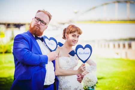 The bride and groom beautiful weddingの写真素材