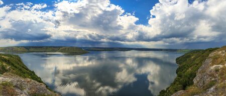 Bakota Dnister river Ukraine Podilの写真素材