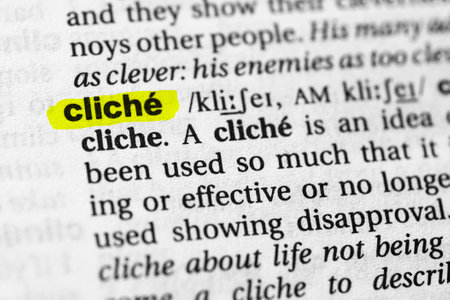 Highlighted word cliche concept and meaning.の写真素材