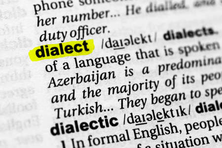 Highlighted word dialect concept and meaning.の写真素材