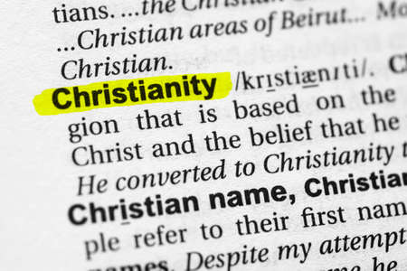 Highlighted word christianity concept and meaning.の写真素材