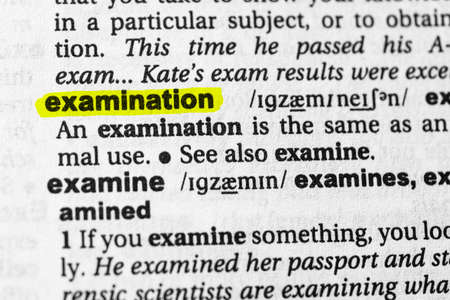 Highlighted word examination concept and meaning.の写真素材