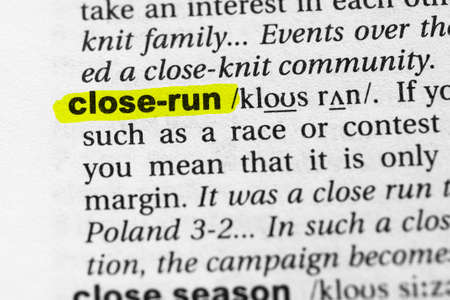 Highlighted word close run concept and meaning.の写真素材