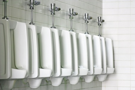 urinal man clean toiletsの写真素材