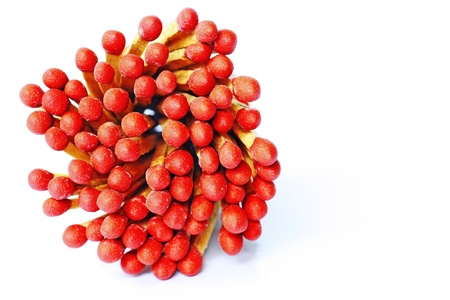 Wooden matches on white backgroundの写真素材